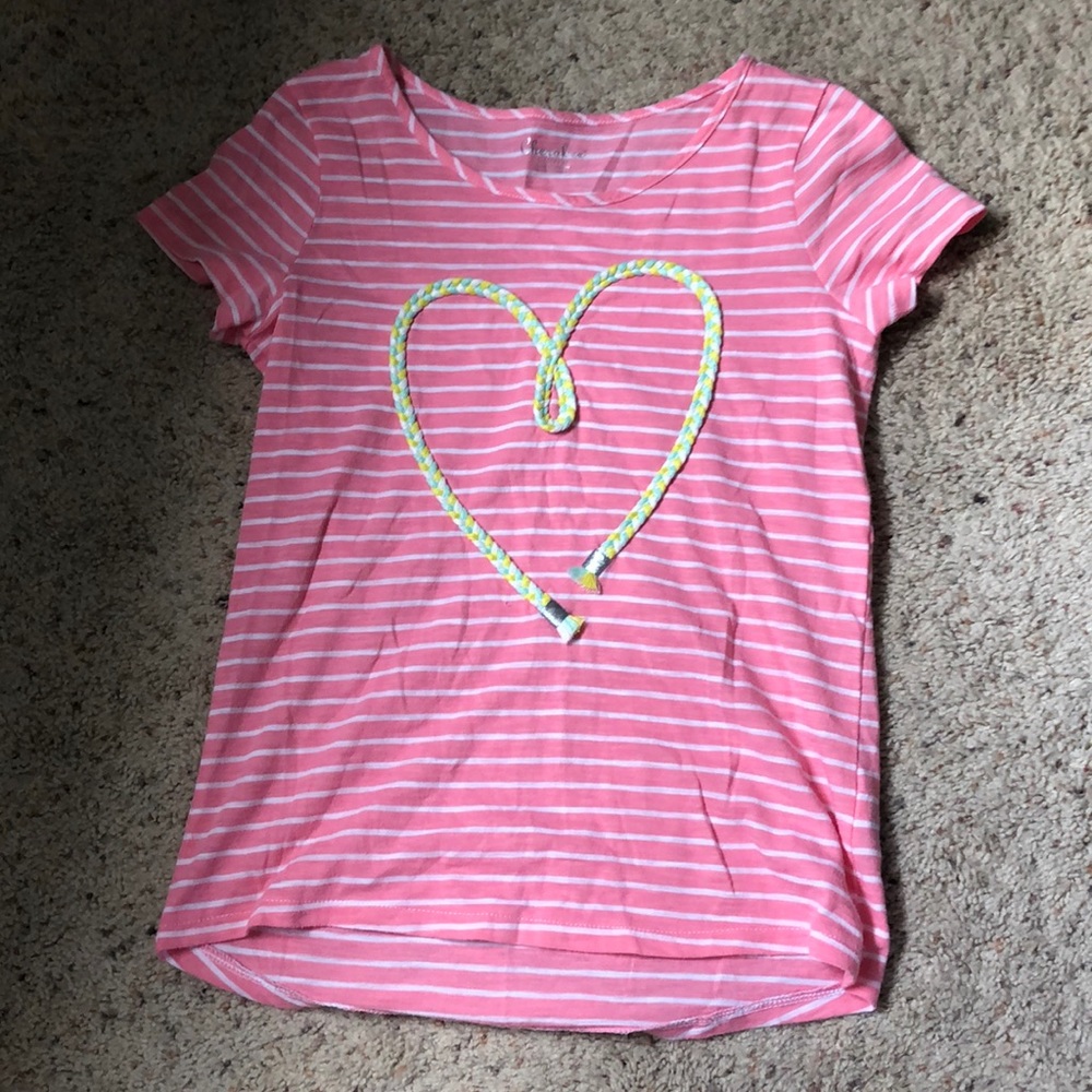 Pink and white tee shirt